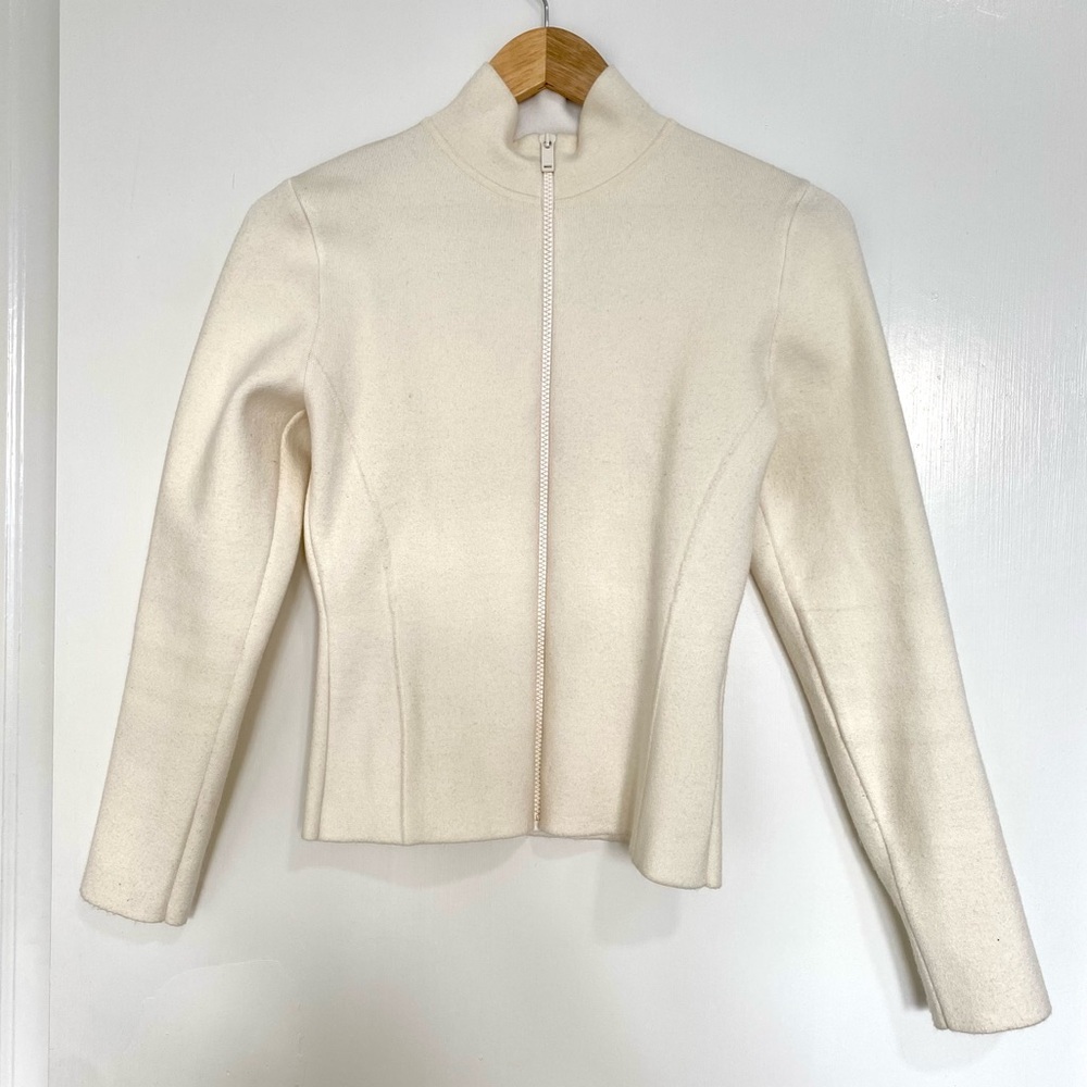 Cream Knit Zip-up Top/Jacket